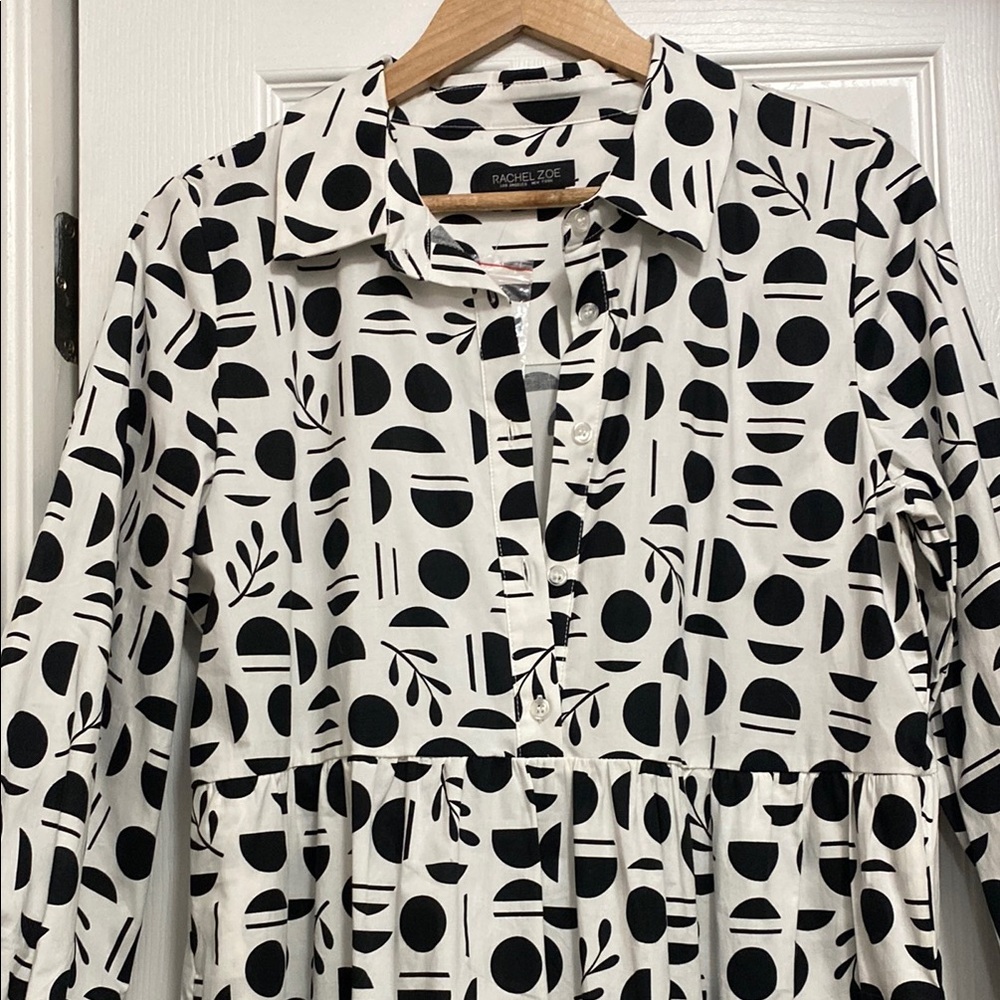 Rachel Zoe Stylish Black and White Patterned Dress